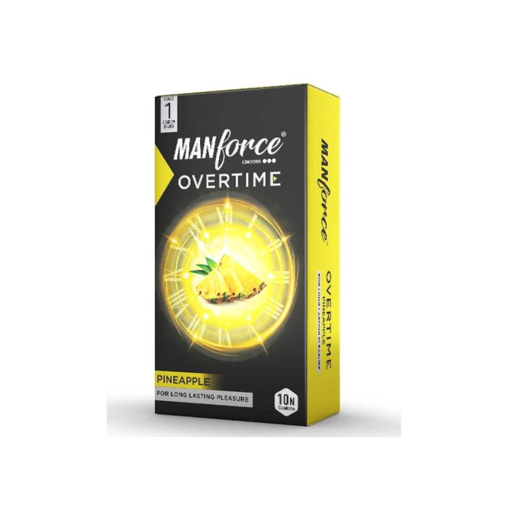 Mankind Pharma Overtime Pineapple Flavour Condoms (10pcs)