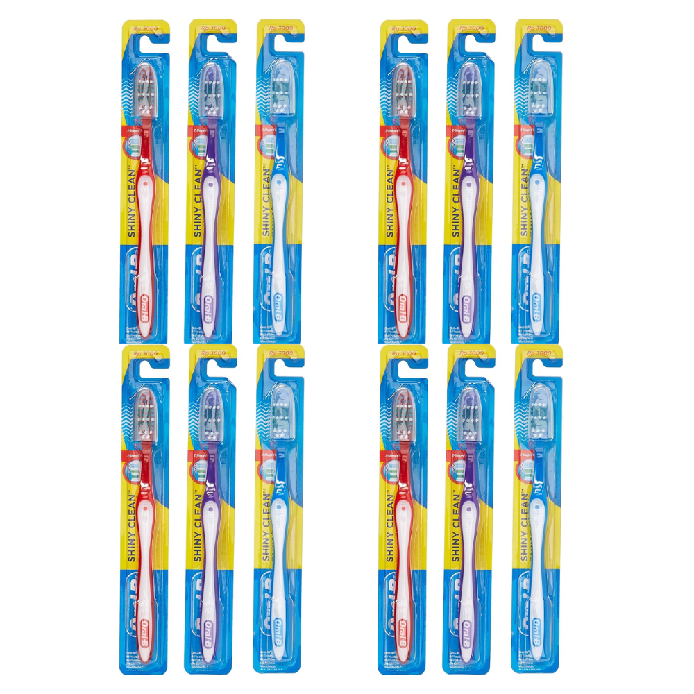 Oral-B Toothbrush Shiny Clean Medium (Pack of 12)