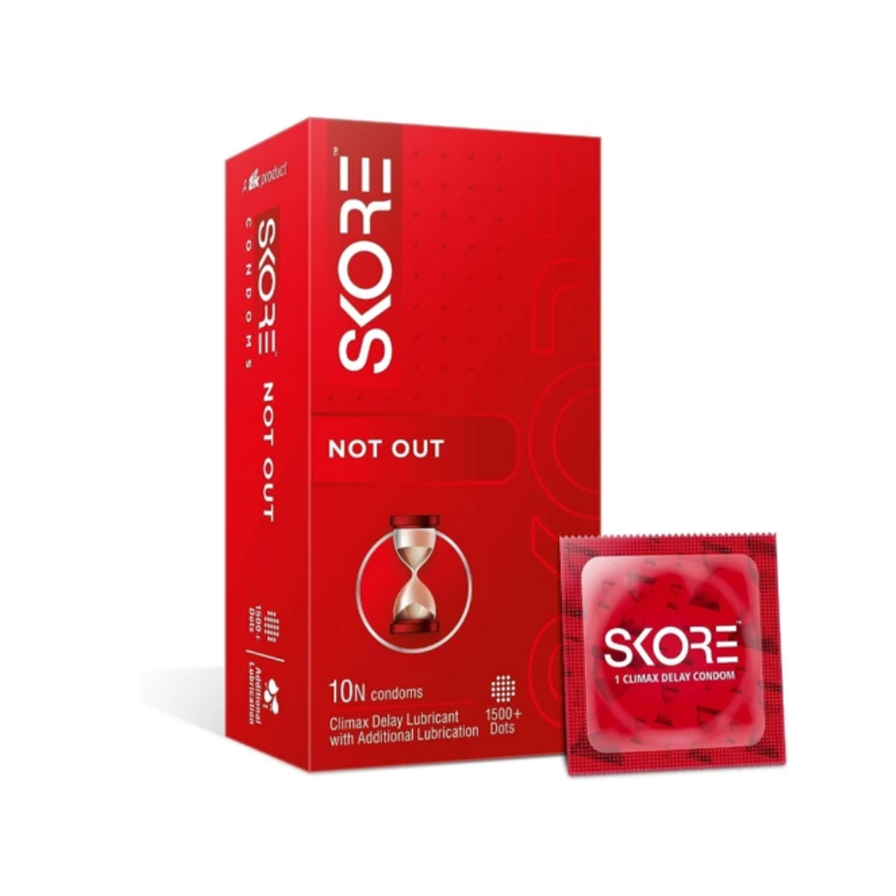 Skore Not Out Climax Delay Condom 1500+ Dots (10Pcs)