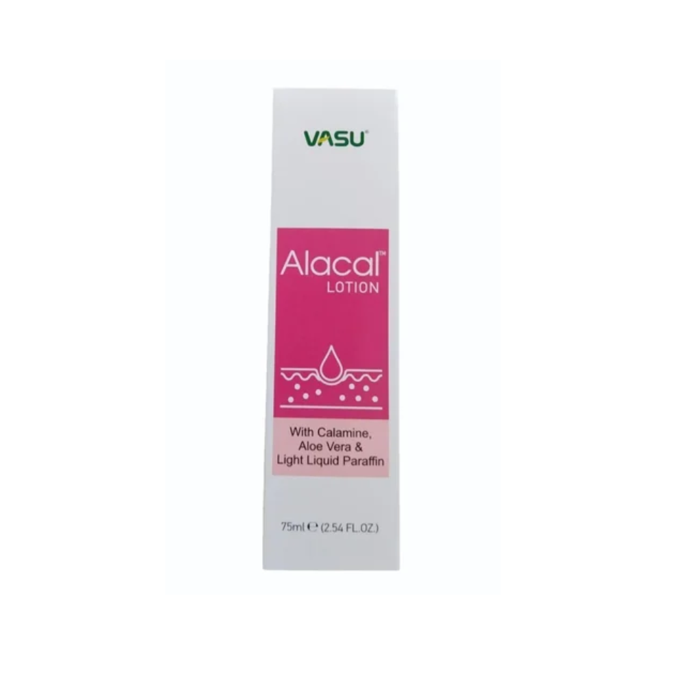 Vasu Alacal Calamine with Aloe Vera & Light Liquid Paraffin Lotion (75ml)