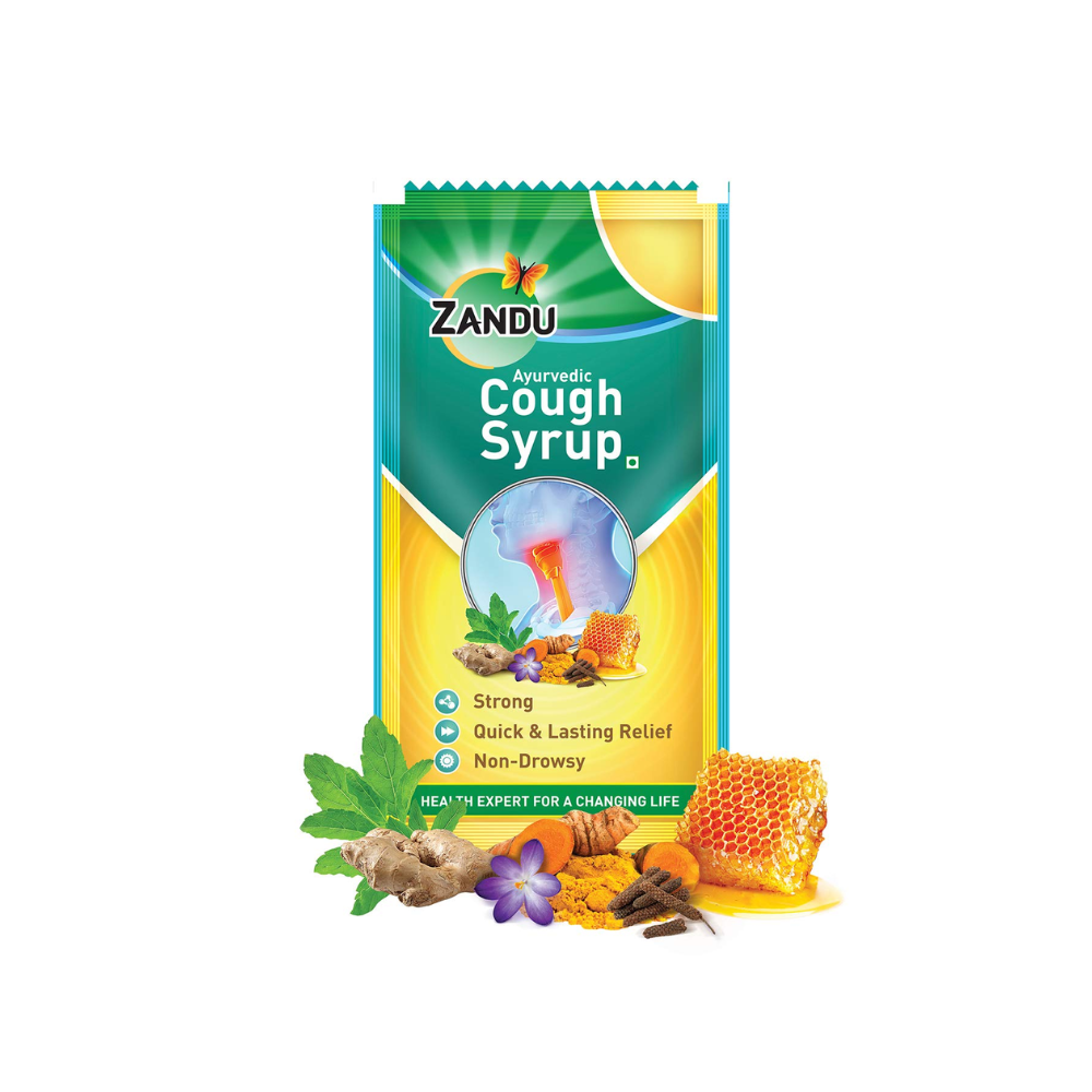 Zandu Ayurvedic Cough Syrup Fast & Long-Lasting Relief (36 Sachet)
